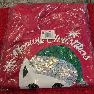 SO - Women's Christmas Sweatshirt size 20.5 "Meowy Christmas"
